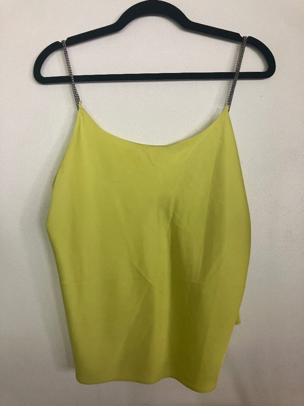 RACHEL ZOE Chain Strap Tank Chartreuse Yellow Lime Green